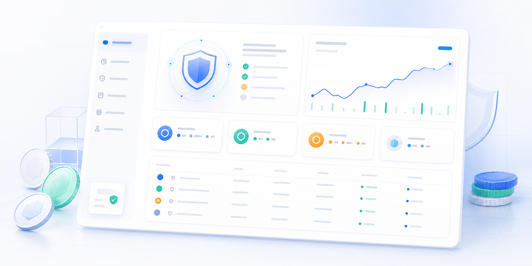 Абстрактный dashboard цифровых активов